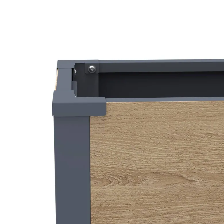 Westmann Pflanzkasten Talus Holzoptik Metall B/H/L: ca. 100x52x25 cm