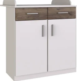 Wickelkommode Joker weiß Eiche Flagstaff Nachbildung B/H/T: ca. 91x94x75 cm