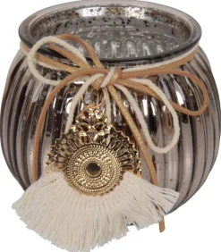 Windlicht gold Glas