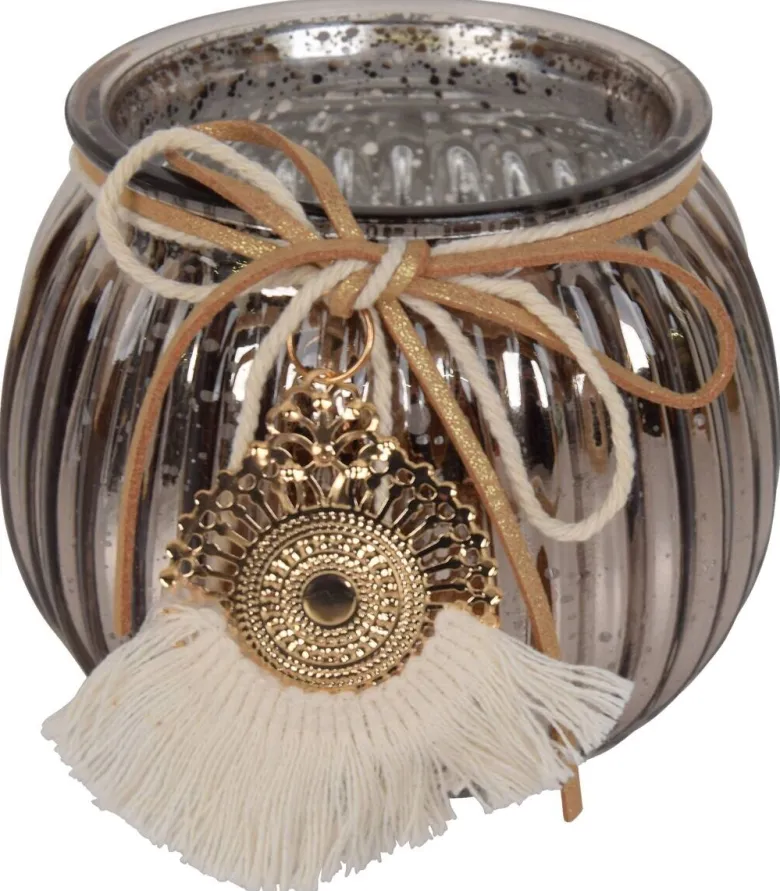 Windlicht gold Glas