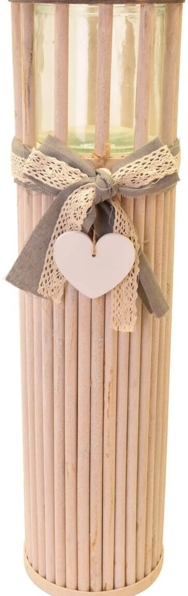 Windlicht natur Bambus H/D: ca. 46x15 cm