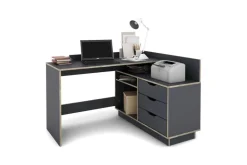 Winkelschreibtisch BELFAST anthrazit Eiche Optik B/H/T: ca. 129x83,5x105 cm