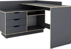 Winkelschreibtisch BELFAST anthrazit Eiche Optik B/H/T: ca. 129x83,5x105 cm