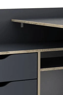 Winkelschreibtisch BELFAST anthrazit Eiche Optik B/H/T: ca. 129x83,5x105 cm