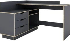 Winkelschreibtisch BELFAST anthrazit Eiche Optik B/H/T: ca. 129x83,5x105 cm