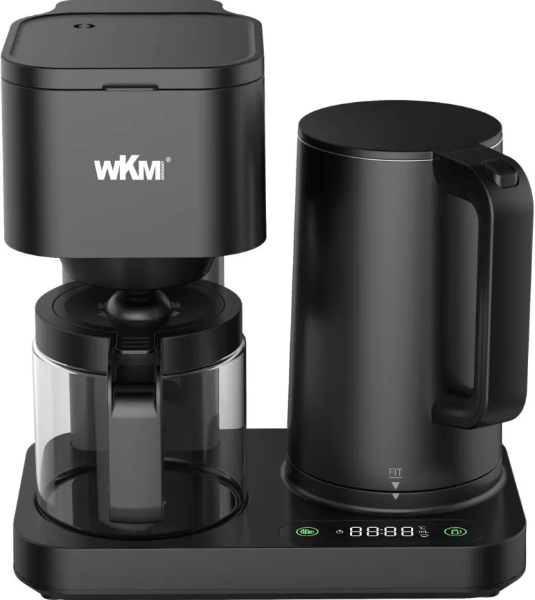WKM 2 in 1 Kaffeemaschine und Wasserkocher KWK-1600 schwarz Kunststoff Glas