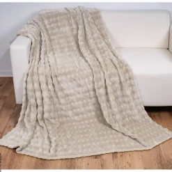 Wohndecke beige Polyester B/L: ca. 150x200 cm