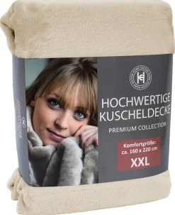 Wohndecke beige Polyester B/L: ca. 160x220 cm