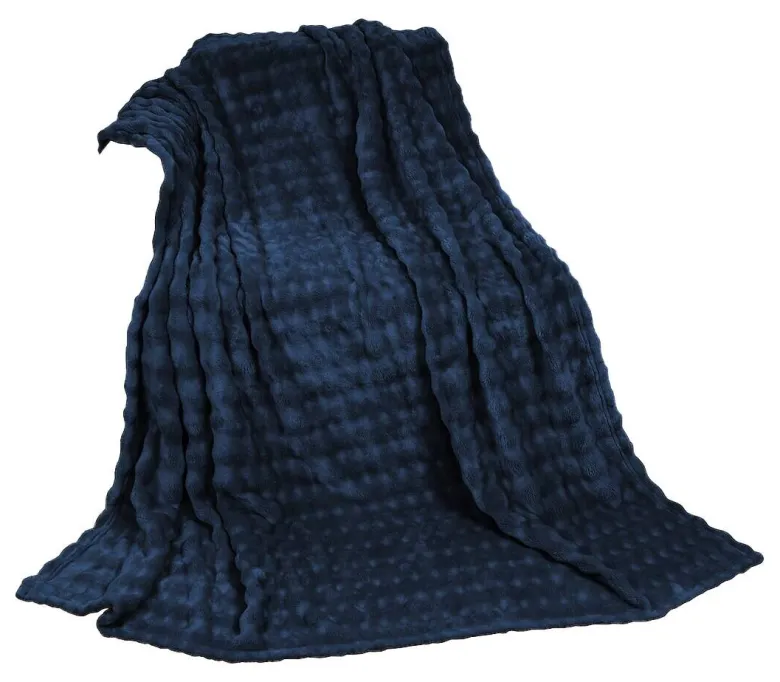 Wohndecke dunkelblau Polyester B/L: ca. 150x200 cm