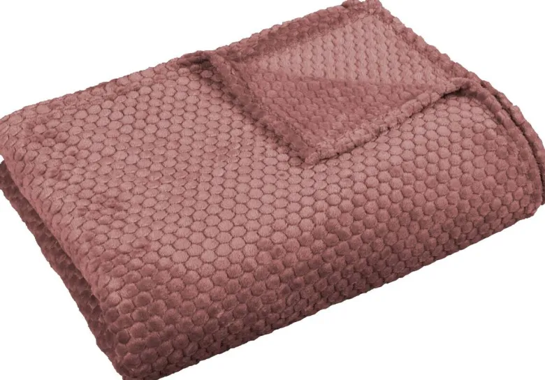 Wohndecke Flanell beere Polyester B/L: ca. 140x200 cm
