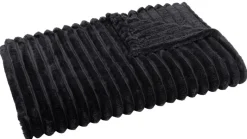 Wohndecke Luxus Flanell schwarz Polyester B/L: ca. 140x200 cm