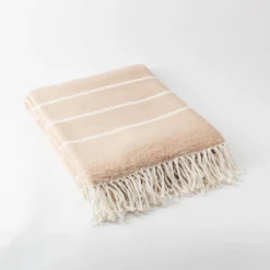 Wohndecke RAINBOW beige Baumwolle B/L: ca. 130x170 cm