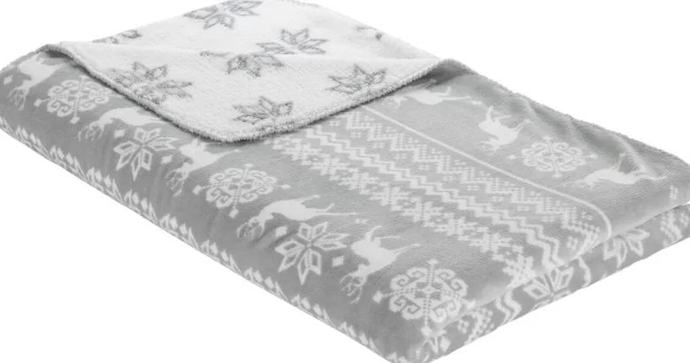 Wohndecke silber Polyester B/L: ca. 150x200 cm