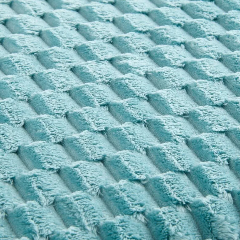Wohndecke Wabe petrol Polyester B/L: ca. 150x200 cm