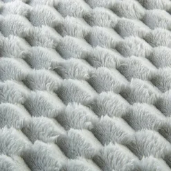 Wohndecke Wabe silber Polyester B/L: ca. 150x200 cm