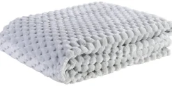 Wohndecke Wabe silber Polyester B/L: ca. 150x200 cm