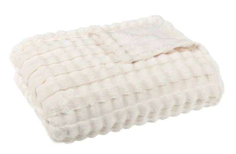 Wohndecke wollweiß Polyester B/L: ca. 160x220 cm