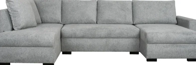 Wohnlandschaft grau Microfaser B/H/T: ca. 312x90x169 cm