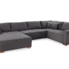 Wohnlandschaft grau Microfaser B/H/T: ca. 379x86x227 cm