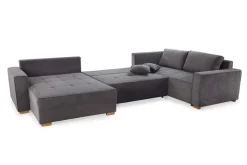 Wohnlandschaft grau Microfaser B/H/T: ca. 379x86x227 cm