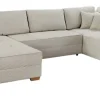 Wohnlandschaft Greige Microfaser B/H/T: ca. 379x86x227 cm