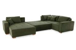 Wohnlandschaft grün Microfaser B/H/T: ca. 379x86x227 cm