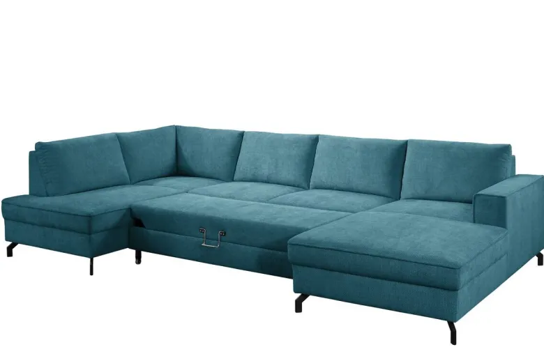 Wohnlandschaft Santorin petrol Microfaser B/H/T: ca. 349x88x197 cm