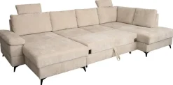 Wohnlandschaft Sara U beige Microfaser B/H/T: ca. 333x87x189 cm