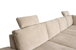 Wohnlandschaft Sara U beige Microfaser B/H/T: ca. 333x87x189 cm