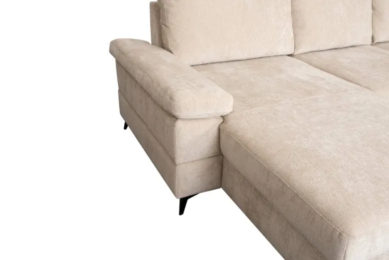 Wohnlandschaft Sara U beige Microfaser B/H/T: ca. 333x87x189 cm