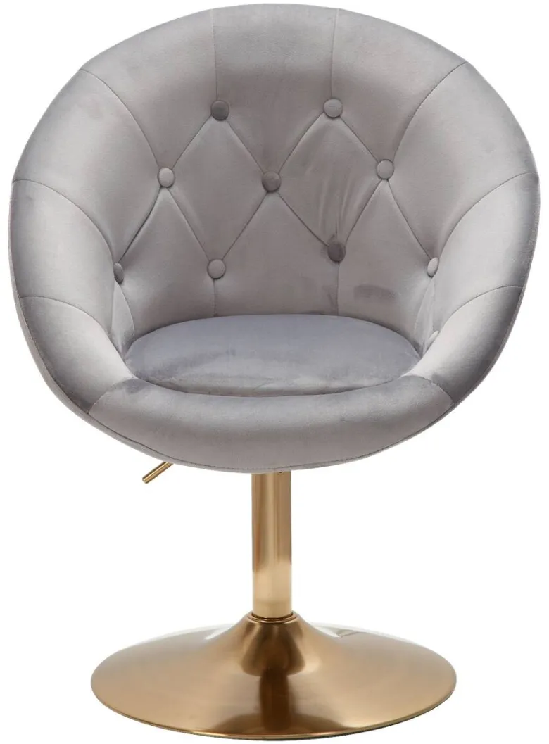 Wohnling Sessel grau gold Stoff Eisen