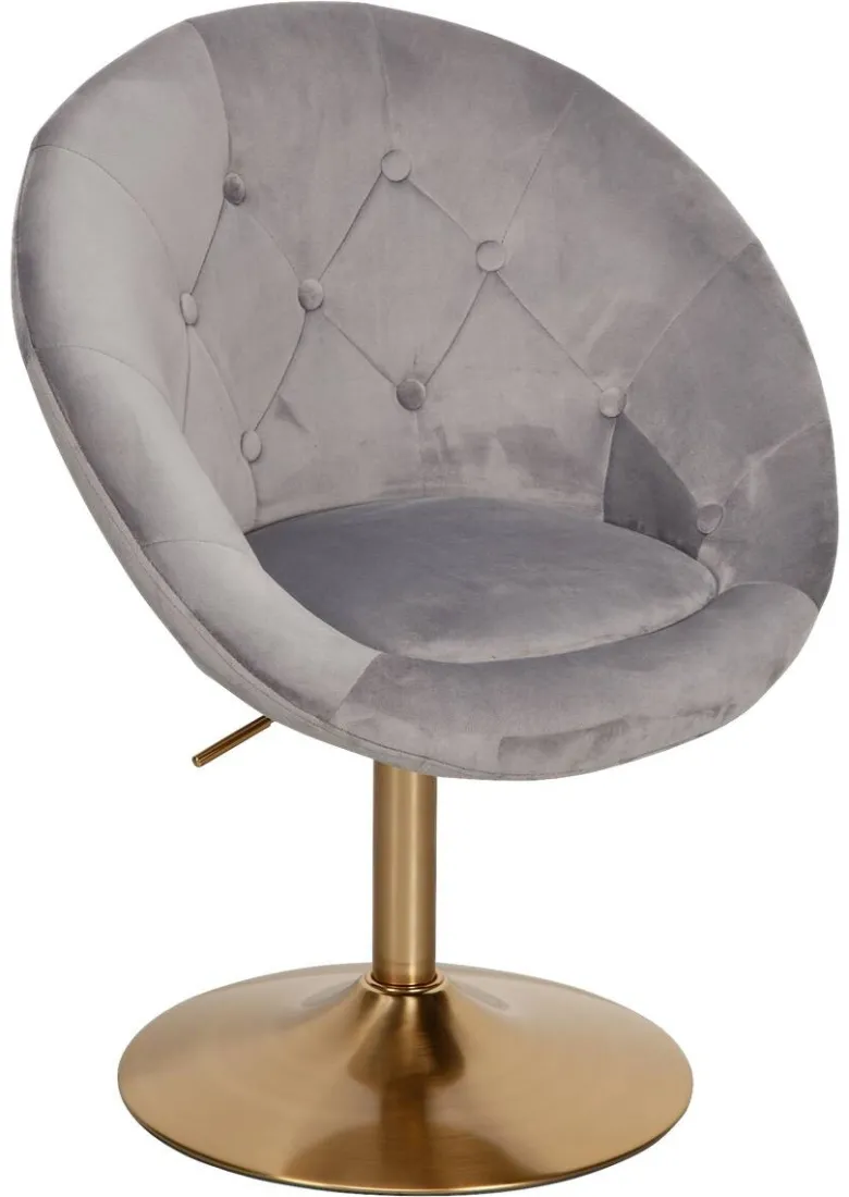 Wohnling Sessel grau gold Stoff Eisen
