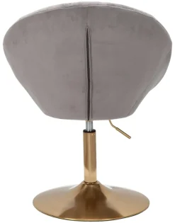 Wohnling Sessel grau gold Stoff Eisen