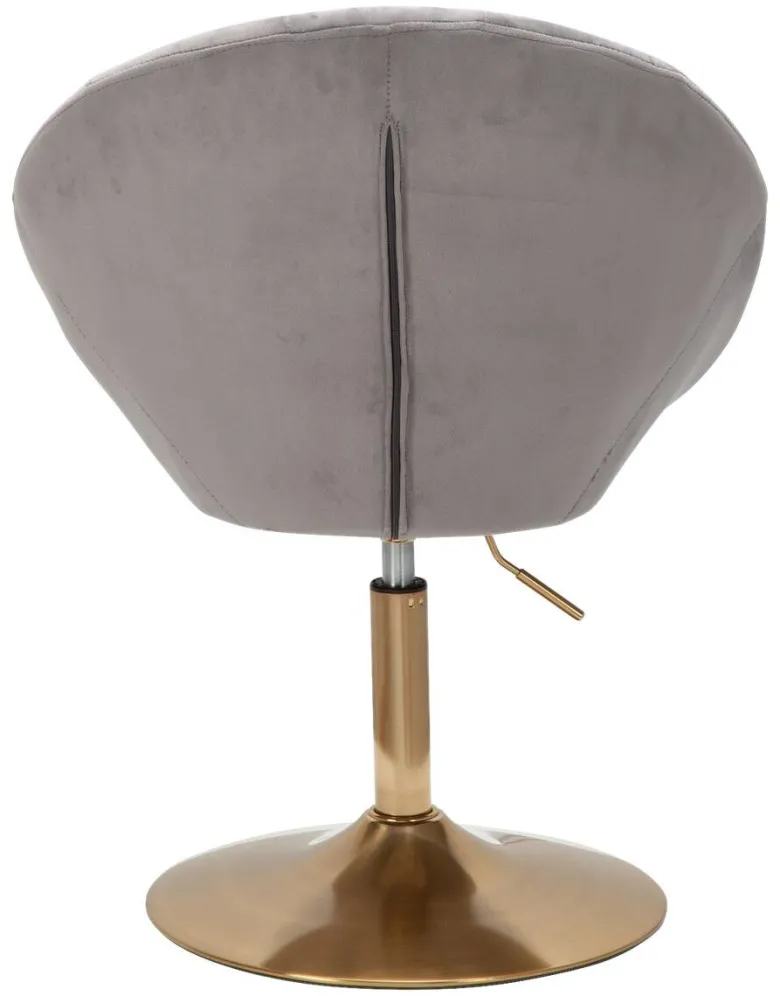 Wohnling Sessel grau gold Stoff Eisen