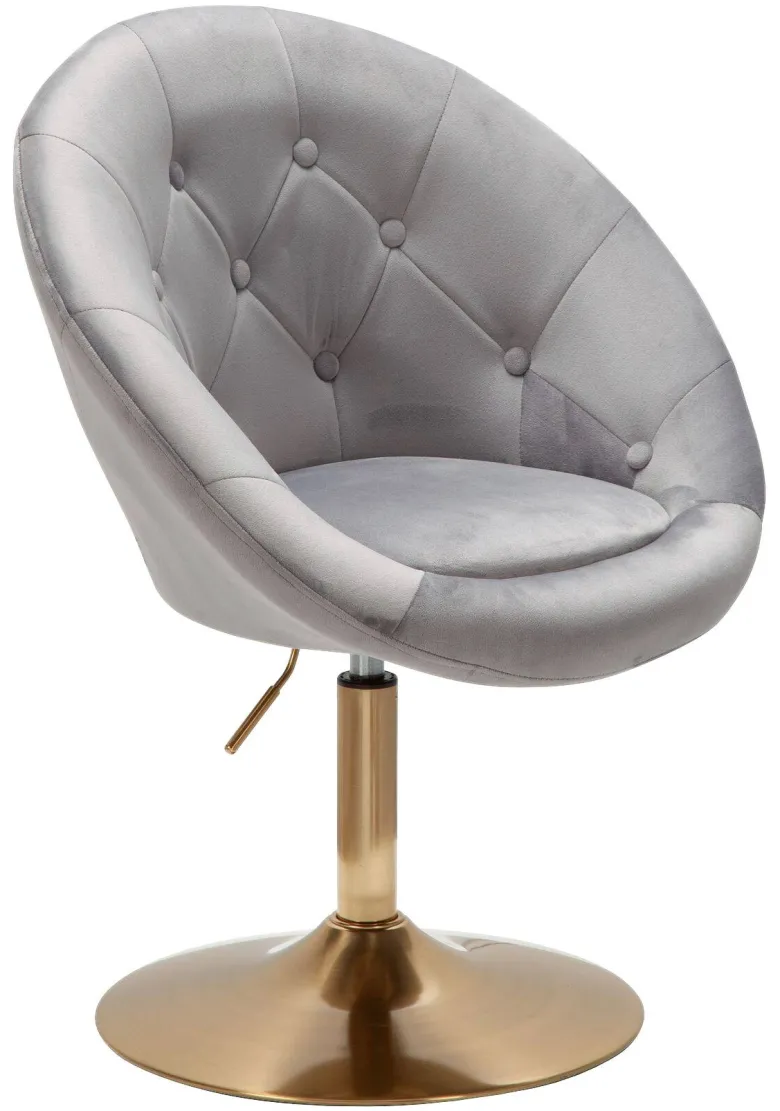 Wohnling Sessel grau gold Stoff Eisen