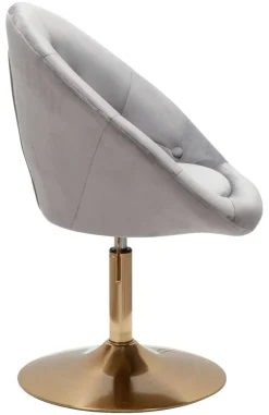 Wohnling Sessel grau gold Stoff Eisen