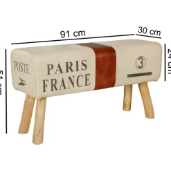 Wohnling Sitzbank beige B/H/T: ca. 91x51x30 cm
