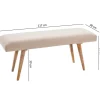 Wohnling Sitzbank beige natur Stoff Echtholz B/H/T: ca. 117x51x38 cm
