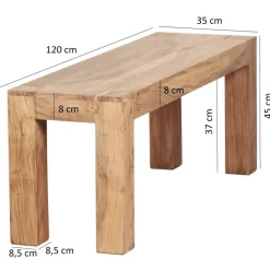 Wohnling Sitzbank natur Akazie B/H/T: ca. 120x45x35 cm