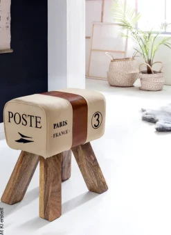 Wohnling Sitzhocker beige B/H/T: ca. 40x47x30 cm