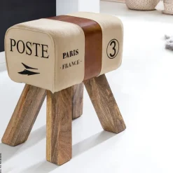 Wohnling Sitzhocker beige B/H/T: ca. 40x47x30 cm
