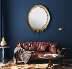 Wohnling Wandspiegel gold Metall B/H/T: ca. 50x71x3 cm