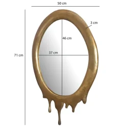 Wohnling Wandspiegel gold Metall B/H/T: ca. 50x71x3 cm