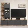 Wohnwand Baggio Eiche Evoke Coast Nachbildung anthrazit B/H/T: ca. 240x211x40 cm
