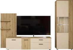 Wohnwand Gatwick Eiche Artisan Nachbildung creme B/H/T: ca. 250x180x38 cm