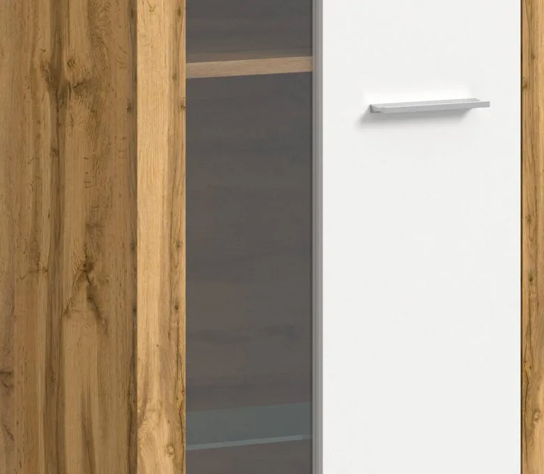 Wohnwand Jam Eiche Wotan Nachbildung weiß B/H/T: ca. 310x159x35 cm