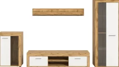 Wohnwand Jam Eiche Wotan Nachbildung weiß B/H/T: ca. 310x169x35 cm