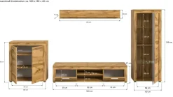 Wohnwand Jam Eiche Wotan Nachbildung B/H/T: ca. 330x159x35 cm