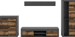 Wohnwand Jam Matera Nachbildung Old Wood Nachbildung B/H/T: ca. 159x330x35 cm