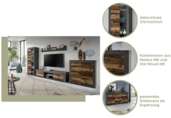 Wohnwand Jam Matera Nachbildung Old Wood Nachbildung B/H/T: ca. 159x330x35 cm